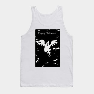 "Happy Halloween" Wiggly Ghost Tank Top